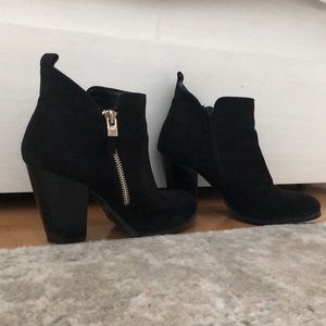 Suede Black Booties